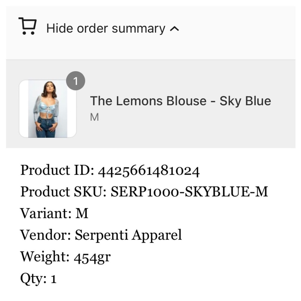 NWT Serpenti The Lemons Blouse in Sky Blue - As Seen on Jhene Aiko - Picture 9 of 14